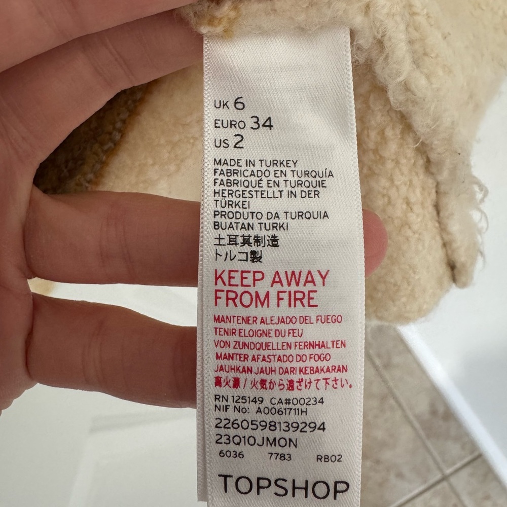 Topshop Patchwork Oversize Open Cardigan Grey Mul… - image 4